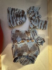 Never Worn Hand-Knit Baby Sweater, Hat, and Bootie Outfit for 3-6 Months