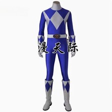 Dino Rangers Uniform Blue Ranger Cosplay Costume Outfit Zyuranger Jumpsuit Boots