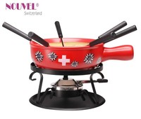 KäSefondue-Set 6 Pers. Nouvel Swiss Edelweiss Rot 22 Cm Limited Edition