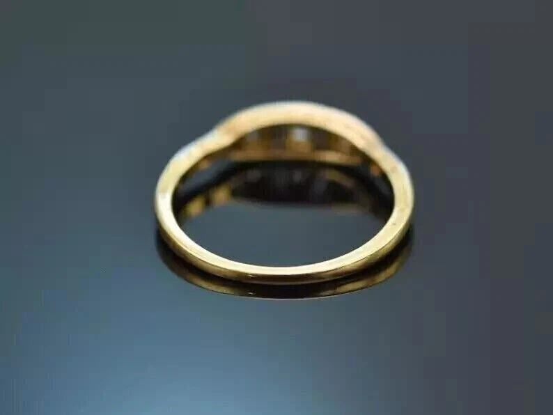 Art Deco Wedding Band Ring Round Cut Simulated Diamond In 14k Yellow Gold Plated - Image 3 of 4