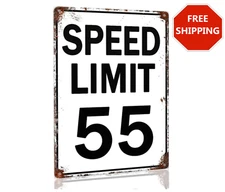 Speed Limit 55 Sign Road Street Sign Metal 55th Birthday Gift Party Decor 8x12"