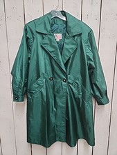 Totes Women's Size 12 Emerald Green Trench Coat Cr2