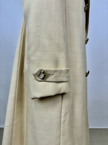 Vintage 1960s Bill Blass for Maurice Renter Linen Trench Coat Union Made AS IS - Picture 6 of 16