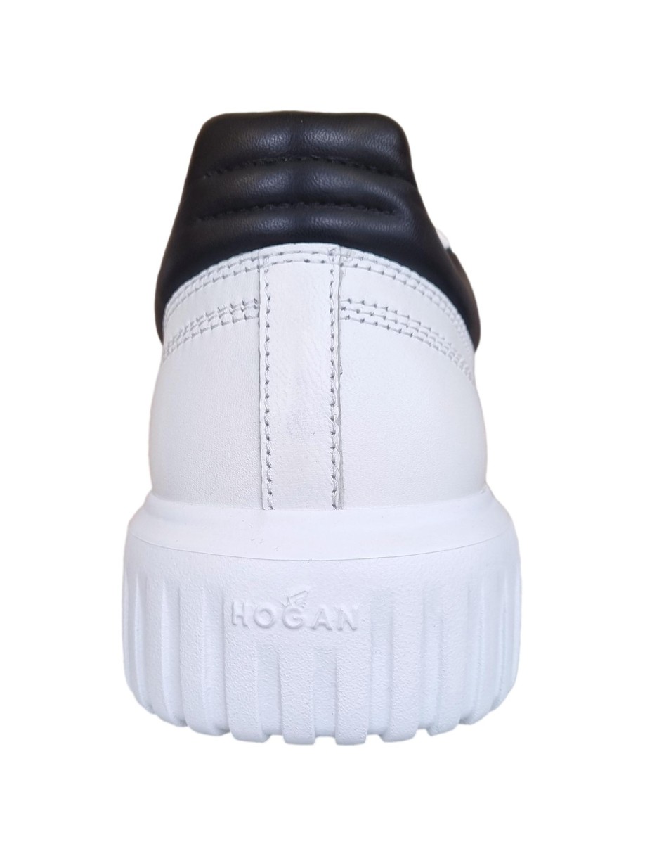 スニーカー HOGAN Men Sneakers HXM6450FC60LE90001 B001 BIANCO B999 NERO Hogan men's shoes sneaker H-stripes in leather