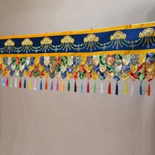 5 Meters 197 Inch Tibetan Buddhism Wall Curtain Printed Tassel Buddha Mantle