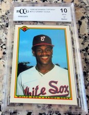 SAMMY SOSA 1990 Bowman Tiffany Glossy SP Rookie Card RC BGS BCCG 10 Cubs HOF $$