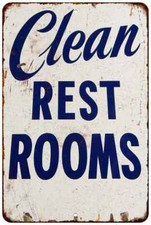 Clean Restrooms Vintage Retro Reproduction Gift 8x12 Metal Sign 108120067128