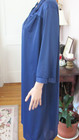 Vanity Fair Vintage Blue Collared Floral Applique Button Up Robe Housecoat Large — photo 5