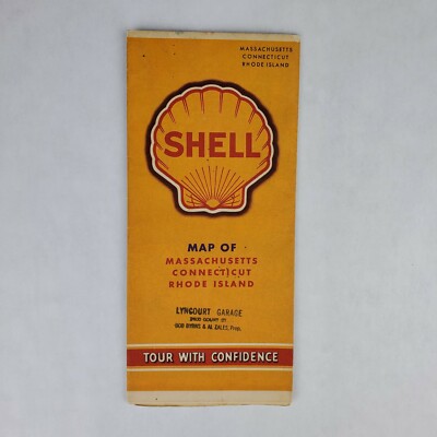 Vintage Shell Map Of Massachusetts,  Connecticut, Rhode Island