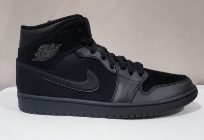 NIKE AIR JORDAN 1 MID 2018 Triple Black 554724-050 Size 10.5 M | eBay
