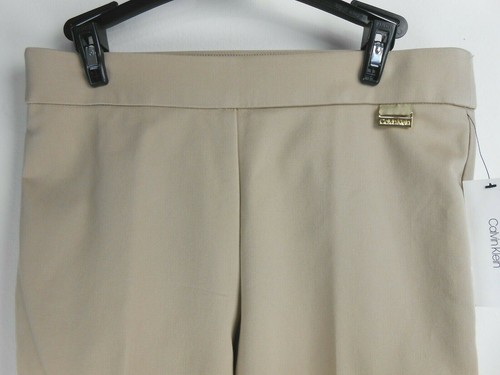 Women Calvin Klein Straight Leg Stretch Pants Cargo Latte MSRP $59 (M6-M9) - Picture 2 of 12