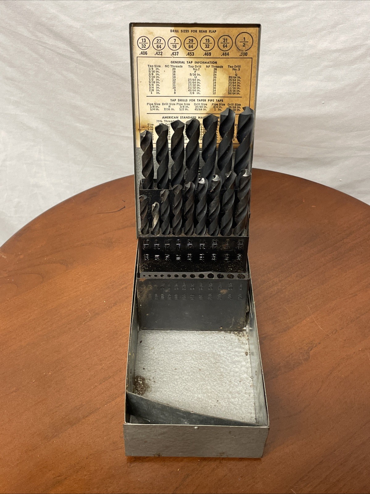 Vintage Sears CRAFTSMAN Automatic Self-Positioning USA Drill Bit Index 16 Bits