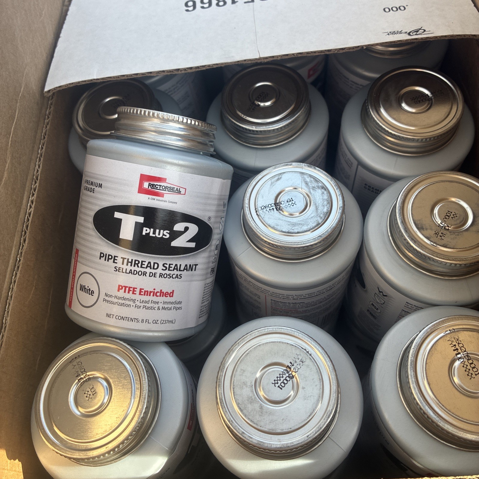 (24)-Rectorseal T Plus 8 Oz. White Pipe Thread Sealant with PTFE 23551