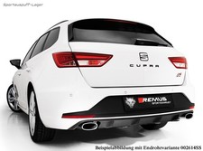 Remus Edelstahl Duplex Sportauspuff Seat Leon ST Cupra 300 133x85mm abgeschrägt