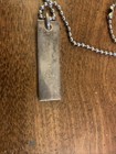 Tiffany & Co. Men’s Silver Titanium Coin Edge Bar Pendant 20” bead Necklace — photo 2