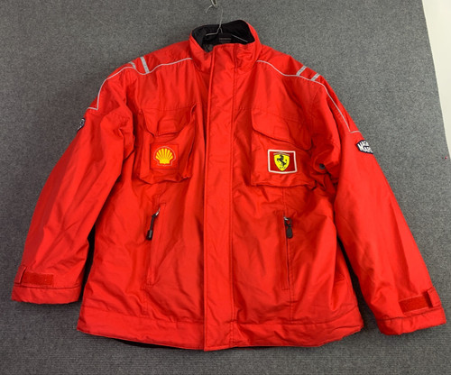 Vintage Magneti Marelli Ferrari Jacket Mens LARGE Red formula 1 racing Insulated