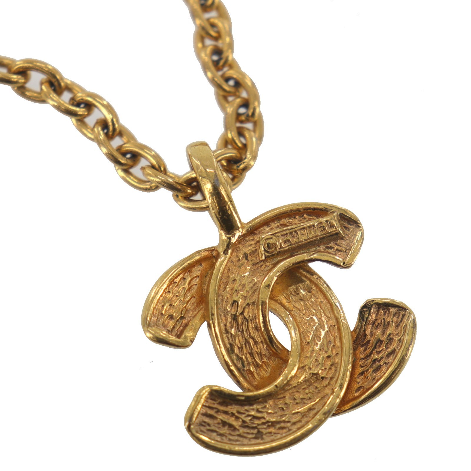 CHANEL CC Logos Used Necklace Pendant Gold-Plated 3858/ Vintage #CX581 O thumbnail 7