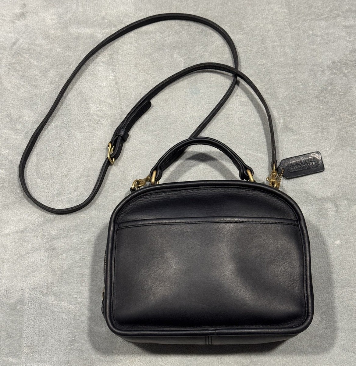 Vintage Coach Lunch Box Zip 9991 Black Crossbody Shoulder Bag W