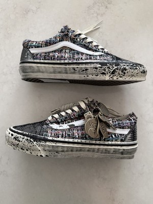 Size 9 Men Vans Premium LX Old Skool Charms Black Grey Tweed