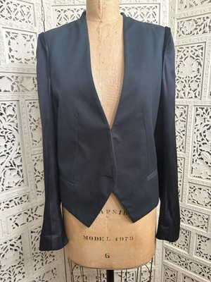 Ann Demeulemeester Black/Dark Teal Silk Jacket