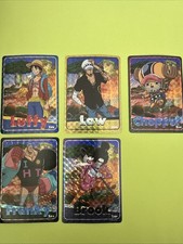 One Piece Holographic Trading Sticker Zou Set LUFFY, LAW, CHOPPER, FRANKY, BROOK