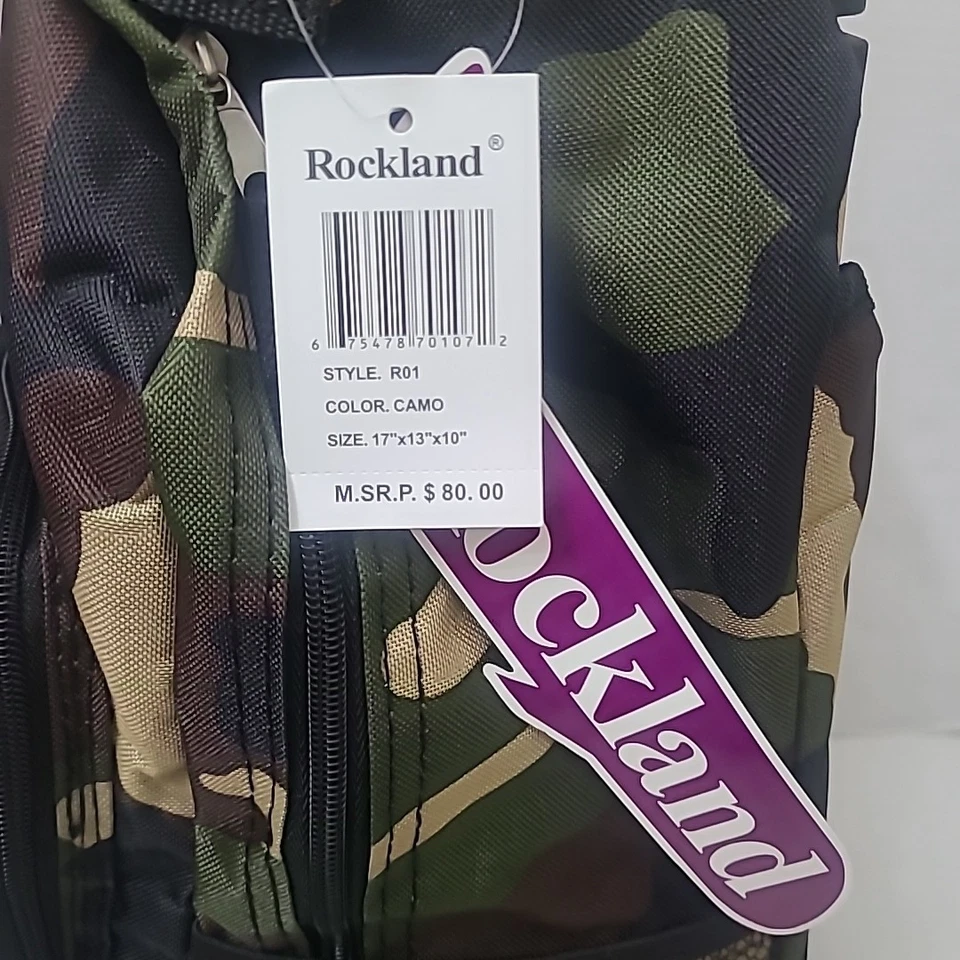 Rockland Double Handle Rolling Backpack, Camouflage, 17-Inch - Image 3 of 4
