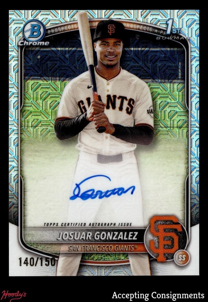 2025 Bowman Chrome HTA Choice Refractor Josuar Gonzalez 1st Rookie AUTO 140/150