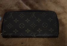Louis Vuitton long wallet 7 3/4 In 4 Inch Brown Logo Canvas