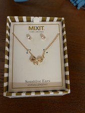 Women jewelry Set necklace earrings hypoallergenic cubic zirconia bow New