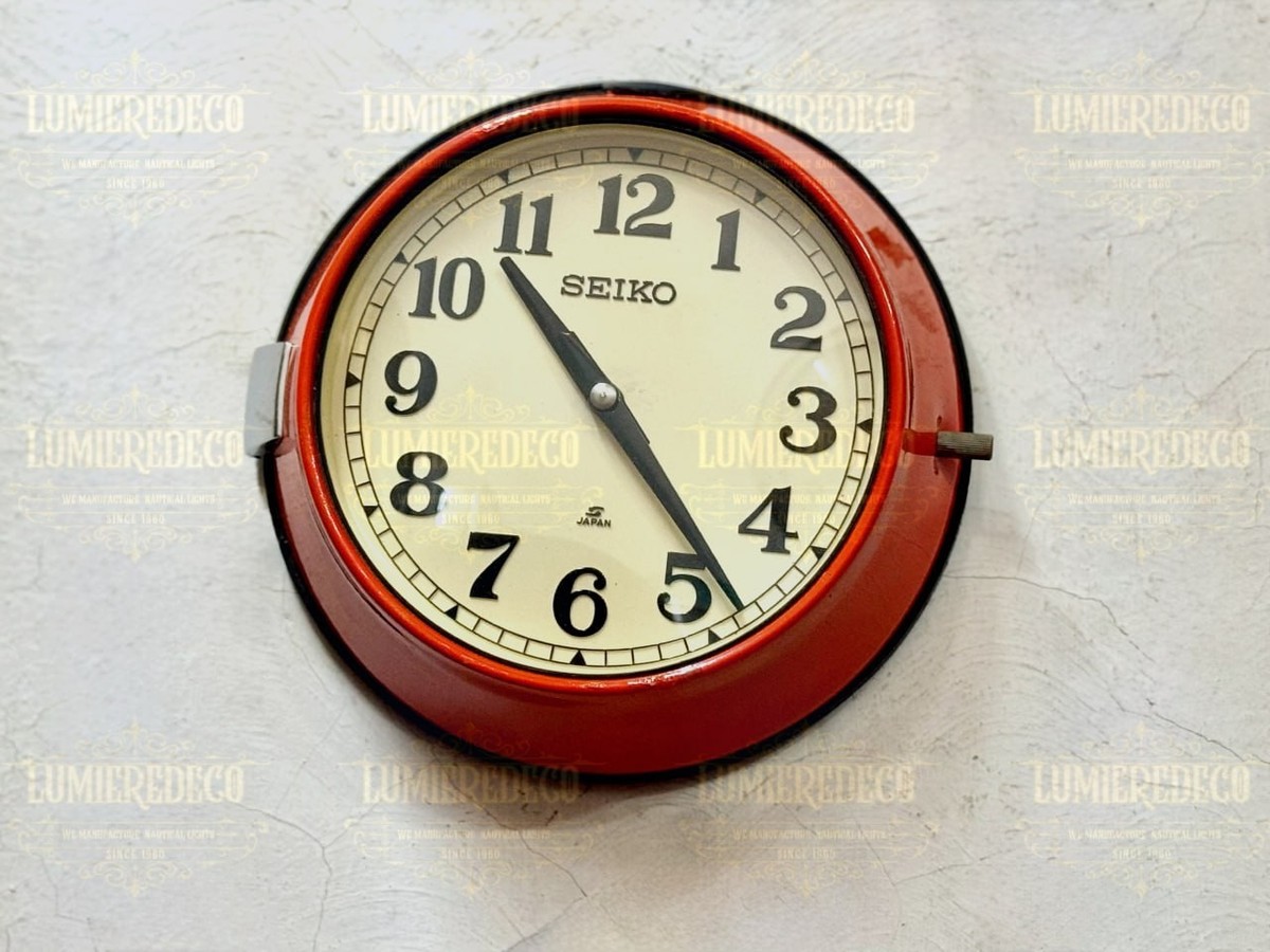 Vintage Seiko Orange Wall Clock – Japan Industrial Electric Slave