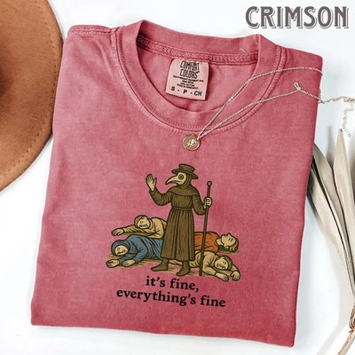 Its Fine Everythings Fine Medieval Meme Tshirt, Medieval Meme Shirt Comfort Co