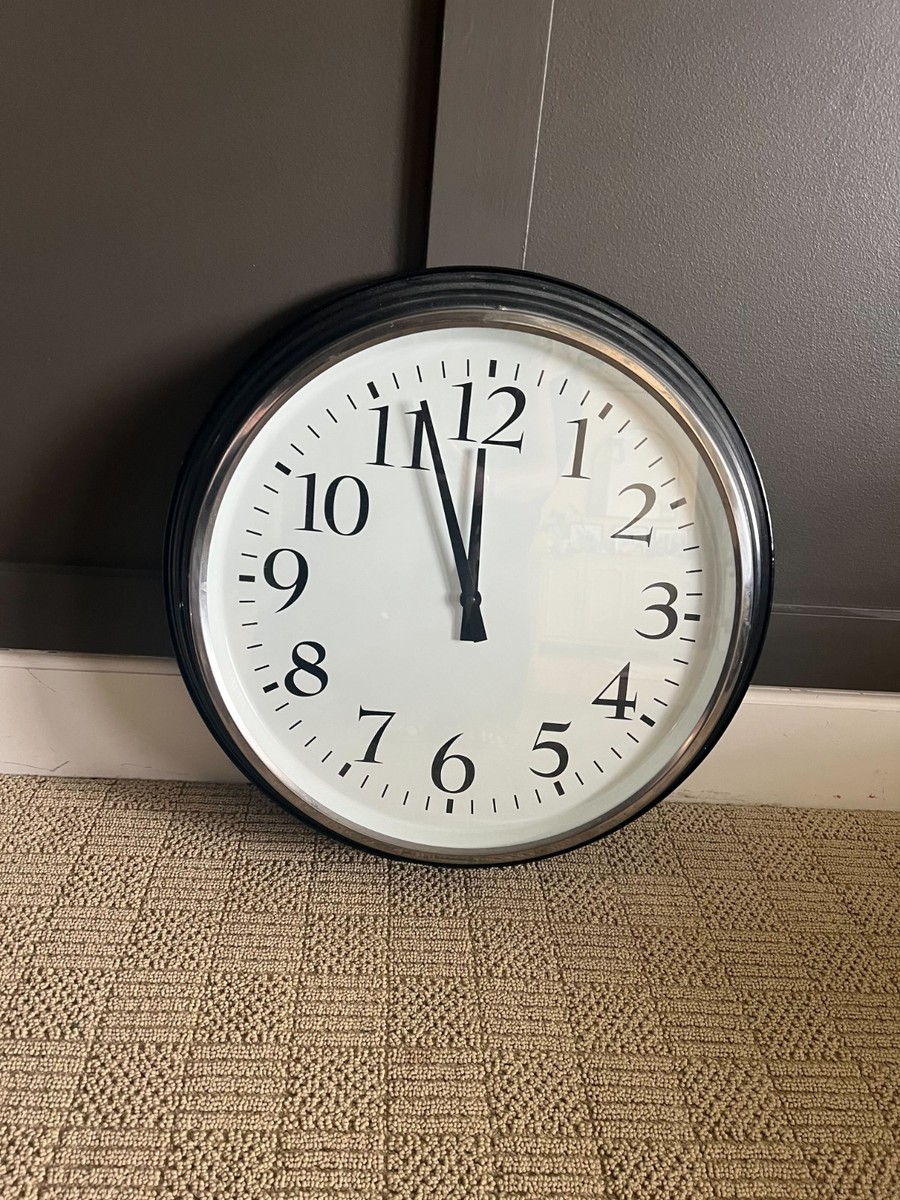 Large Ikea Wall Clock, Black and White | eBay