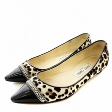 JIMMY CHOO Pumps Leopard Leopard Print Harako Pointed Toe Black Ivory / G