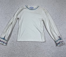 Vintage 90's OshKosh B'Gosh Girls Long sleeve Ruffle White Top Shirt Sz 5