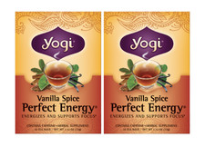Yogi Teas Vanilla Spice Perfect Energy Tea 16 bags 2 PACK