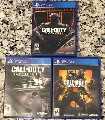 Lot Of 3 Call Of Duty Games For PS4 - Ghosts/Black Ops 3: ZCE & 4 - Tested!