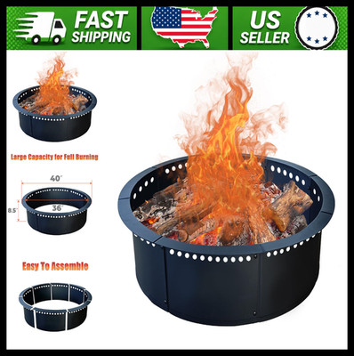 SoulMate 40-Inch Steel Fire Pit Ring Insert for Outdoor DIY Fire Pits