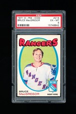 1971 OPC HOCKEY 216 BRUCE MacGREGOR PSA 6 EX-MINT RANGERS