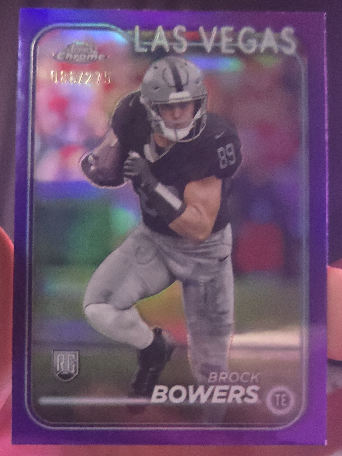 2024 Topps Chrome - Rookies Brock Bowers #207 Purple Refractor (RC) 088/275