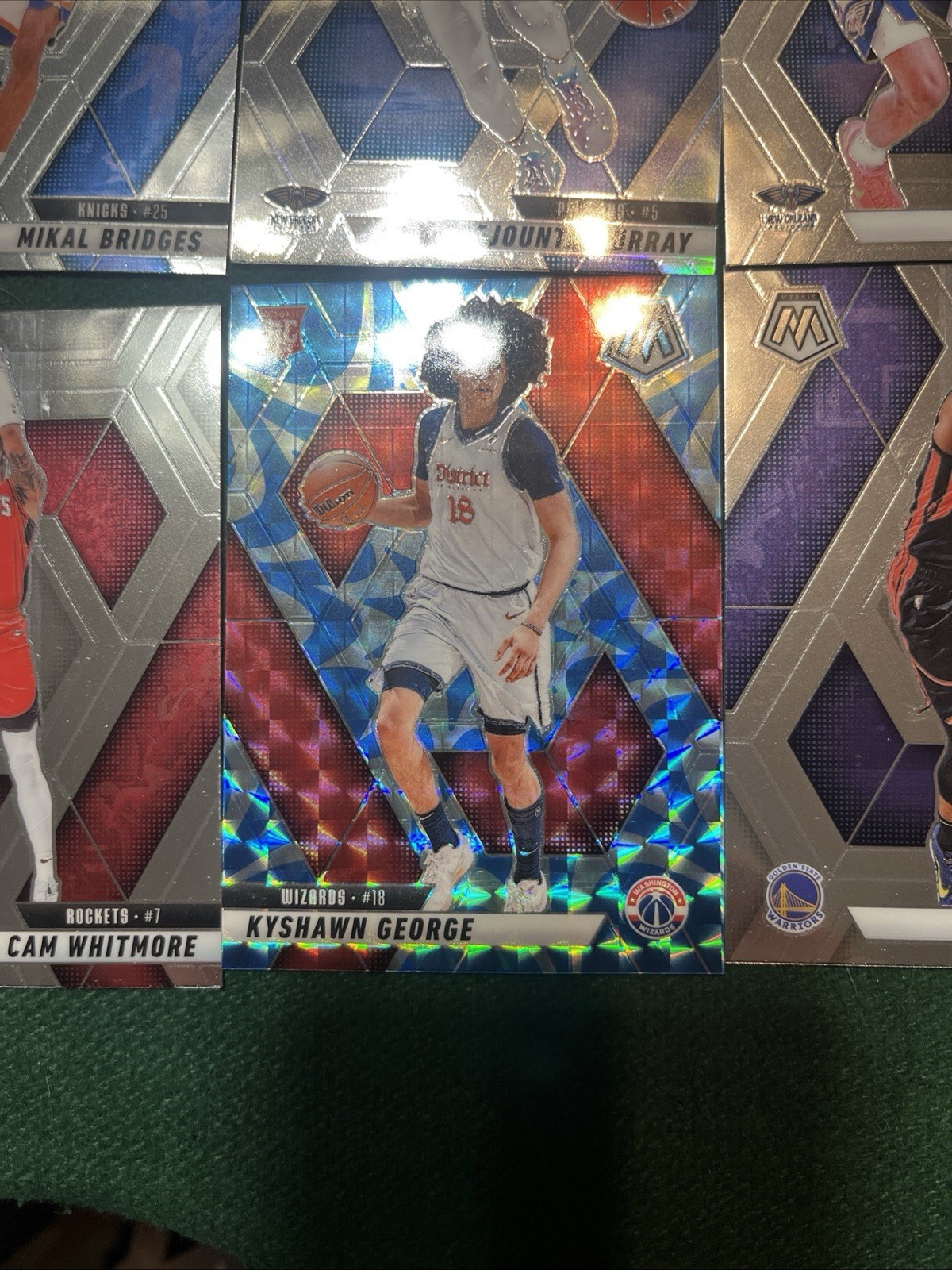 2024-25 Panini Mosaic - Rookies Kyshawn George #247 Blue Mosaic Prizm /199 (RC)