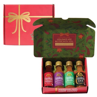 Tabañero Mini Hot Sauce Gift Set, Holiday Box with 1.7 Ounce (Pack of 4) 