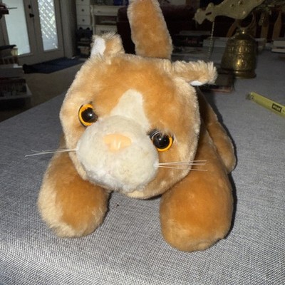 Vtg TRENDMASTERS 1993 Orange Animated  Plush Moves Tail Purrs Meows Tested Works