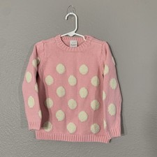 Hanna Andersson Pink Ivory Marshmallow Dot Crew Neck Sweater Size 100 US 4