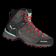 Zapatillas Trekking Mujer SALEWA MTN TRAINER LITE MID GTX Verde Feld/Coral Flúor