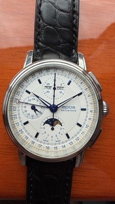 Epos Chronograph mit Vollkalender und  Mondphase Valjoux 7751-Swiss Made-