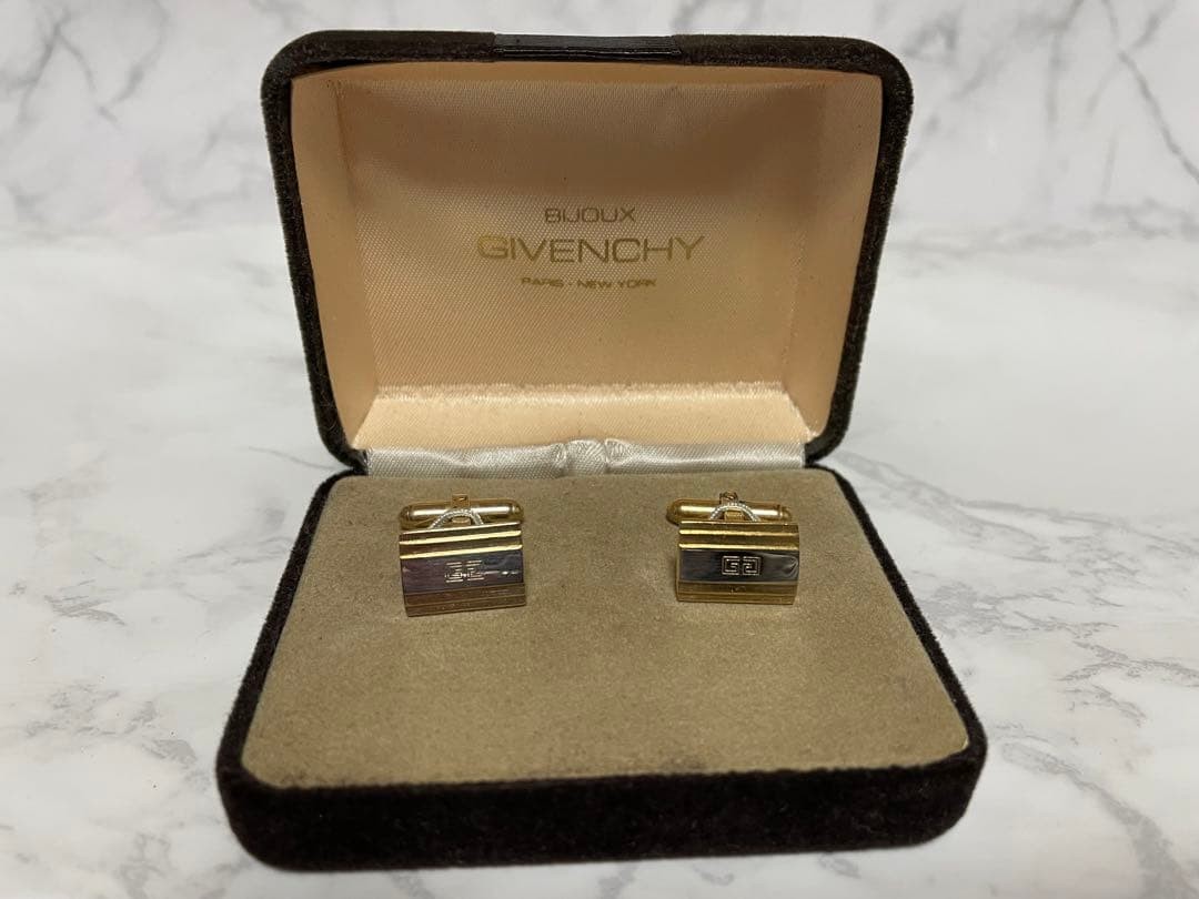 Givenchy Cufflinks Logo Button Classic Retro Chri… - image 1