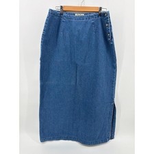 Eddie Bauer Skirt, Blue Denim Vintage Maxi Cotton Jean, Straight, Women's 14