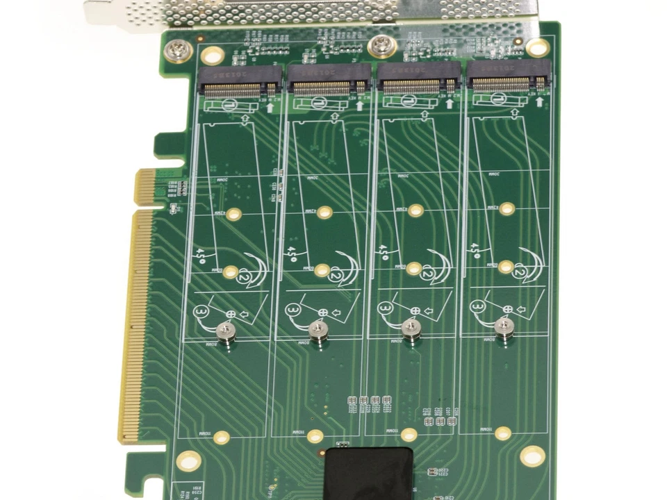 Controller Card Pcie 3.0 16x for 4 SSD M.2 Nvme M Key (M2 Ngff ) . Plx Pex 8747 - Image 2 of 3