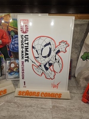 Ultimate Spider-Man Incursion 1 Spiderman Sketched & Signed By Eddie Nunez W/COA
