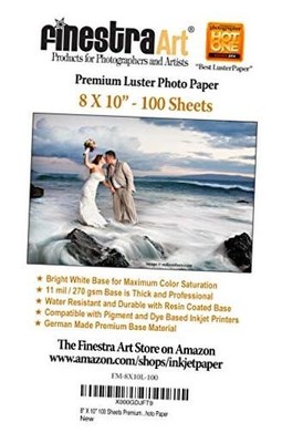 8'' X 10'' Premium Luster Inkjet Photo Paper - 100 Sheets 
